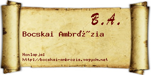 Bocskai Ambrózia névjegykártya